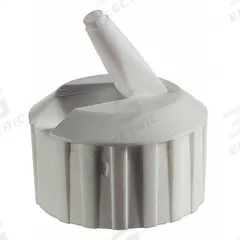 Cap: 28 mm Dia, White, Polyethylene, Unlined, 28-400 mm Screw Closure Size, 1,800 Closures Included (MPN CAP-00348). Key specifications — Closure Type: Dispensing; Clarity: Colored; Product Type: Flip Top Dropper Cap; Septa Included: No; Vented: No; Screw Closure Size: 28-400 mm; Brand: QORPAK; Closure Color: White.