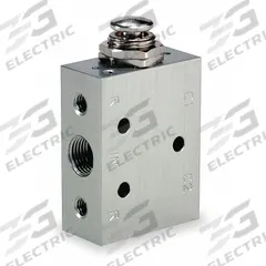 ARO Manual Air Control Valve: MaxAir, Four-Way / Two-Position, Button, Gray, 9 scfm Flow Rate - Max (MPN M211HS). Key specifications — attr1092903: Gray; attr1086905: Spring Return; attr1086907: MaxAir; attr1086914: Normally Open/Normally Closed; attr1086904: Manual Air Control Valve; attr1086871: M211HS.
