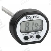 TAYLOR Digital Thermometer: -40°F to 500°F /-40°C to 260°C, 0.1°F /0.1°C, Celsius/Fahrenheit (MPN 9841). Key specifications — Brand: TAYLOR; Accuracy: ±3.6 °F @ -58 to 14 °F.