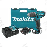 MAKITA Drill Kit: CXT®, Compact, 3/8 in Chuck, 1,700 RPM Max., Brushed, Battery Included, (2) 2.0 Ah (MPN FD09R1). Key specifications — attr1169525: Brushed.