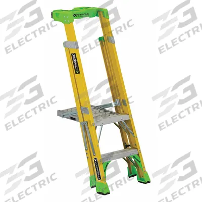 LOUISVILLE LADDER Platform Stepladder: Fiberglass, 375 lb Load Capacity, 25 lb Wt - Leaning Podium Ladders
