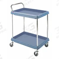 Laboratory Utility Cart: 33 3/4 in Overall Lg, 21 1/2 in Overall Wd, 33 1/4 in Overall Ht, Polymer (MPN GRBC2030-2DMB). Key specifications — Brand: INSTOCK; Product Type: Lab Cart; Includes: (2) Shelves; Cart Material: Polymer.