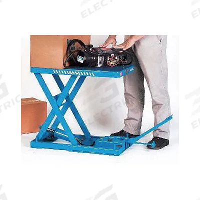 BISHAMON Scissor Lift Table: Manual, 1,100 lb Load Capacity, 31 1/2 in Max Lifting Ht - Fixed-Top Manual Lift Tables