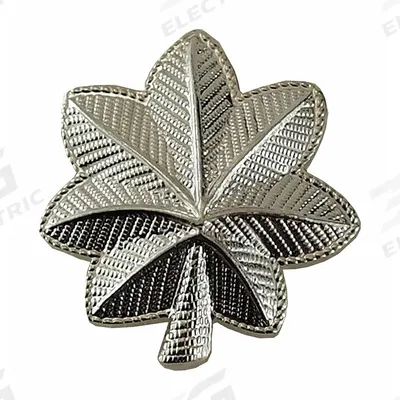 HEROS PRIDE Metal Rank Insignia: Maj. Leaf, 3/4 in, Silver, Metal, Clutch Pin, Rank Insignia - Metallic Insignia