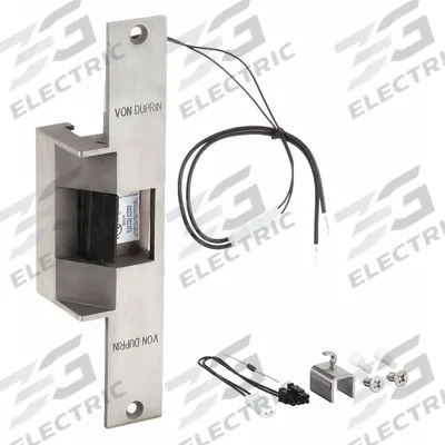 VON DUPRIN Electric Door Strike: 1 3/8 in Wd, 9 in Ht, Cylindrical/Mortise - Combination Cylindrical & Mortise Electric Strikes