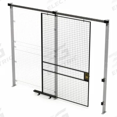 HUSKY RACK & WIRE Slide Door: 8 ft H x 5 ft W x 1 3/4 in D, Black - Husky Rack & Wire Quick-Assemble Woven-Wire Partition Components