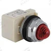 SCHNEIDER ELECTRIC Pilot Light: 30 mm Panel Mounting Size, Red, LED, 9001K Series (MPN 9001KP35LRR9). Key specifications — Series: 9001K; Brand: SCHNEIDER; Includes Push-To-Test: No Push-To-Test Included.