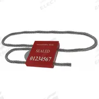 UNIVERSEAL Cable Seals: Red, Steel, 48 in Cable Lg, 3/16 in Cable Dia, Sequential, 20 PK (MPN F500MD RED20). Key specifications — Brand: UNIVERSEAL; Marking Color: White; Marking Included: Numbers and Barcode; Marking Message: Sealed; Marking Numbering: Sequential.