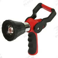 APPROVED VENDOR Fire Hose Nozzle: Adj Stream, Fireman Style, 100°F Max Temp, 3/4 in Connection Size (MPN 4698). Key specifications — Construction: Poly/Metal.