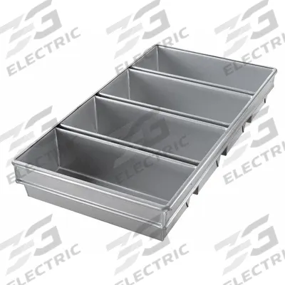 CHICAGO METALLIC Bread Pan: Aluminized Steel, 4 Slots, 12 3/4 in Overall Wd - Bread & Loaf Pans