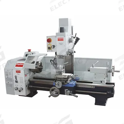 Dayton Bench Lathe and Mill: 9 in x 19 5/8 in (MPN 53UH18) - Combination Lathe/Mill Drills