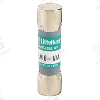 LITTELFUSE Fuse: FLM Series, Midget, Time-Delay, 6.25 A, 250 V AC, 13/32 in x 1 1/2 in (MPN FLM6.25). Key specifications — Series: FLM; Brand: LITTELFUSE.