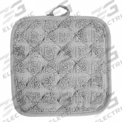 MARTEX Pot Holder: 7 in Overall Lg, Ring-Spun Cotton, Gray (MPN 1C41653)