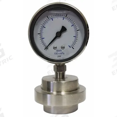 KODIAK Pressure Gauge with Diaphragm Seal: 0 psi to 15 psi, KC301/DSM35LP, 2 1/2 in Dial - Low-Pressure Dial Pressure Gauges with 316 SS Mini-Seal