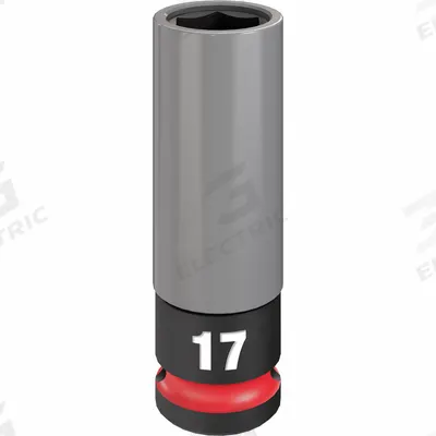 MILWAUKEE Lug Nut Wheel Socket: 1/2 in Drive Size, Metric, 17 mm Socket Size, 6-Point - Non-Marring Drive Sockets