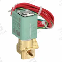 ASCO Solenoid Valve: 2-Way, Normally Closed, 1/8 in Pipe Size, 110V AC/120V AC, Open Frame, Compact (MPN U8256B045V). Key specifications — Pipe Size: 1/8 in; Voltage: 120V AC; Brand: ASCO; Coil Enclosure: Open Frame.