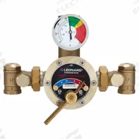 LEONARD VALVE Thermostatic Mixing Valve: For Hot Water/Water Media, Thermostatic, Bronze, NBR, Union (MPN 6040-LF). Key specifications — Includes: Thermostatic Water Mixing Valve; Brand: LEONARD VALVE.