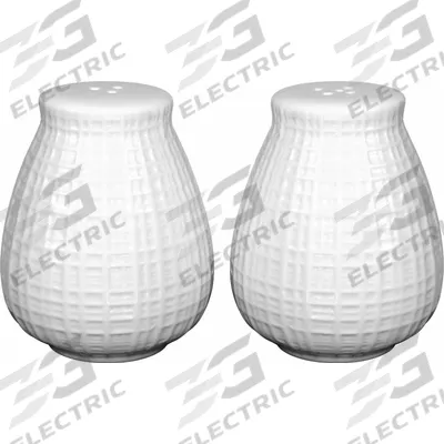 ITI Salt and Pepper Shaker: Porcelain, White, 2 5/8 in Overall Ht - Salt & Pepper Shaker Sets