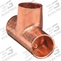 STREAMLINE Sweat Fitting Tee: 1/4 in CTS x 1/4 in CTS x 1/4 in CTS, Cup x Cup x Cup, Wrot Copper (MPN W 40313)