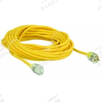 SOUTHWIRE Extension Cord: Outdoor Use, 50 ft Lg, Outlet, 5-15P, 12/3, SJEOOW, Yellow, 15 A Current (MPN 3688SW0002). Key specifications — Brand: SOUTHWIRE; Temperature Rating: -58° to 140°F; NEMA Plug Configuration: 5-15P.