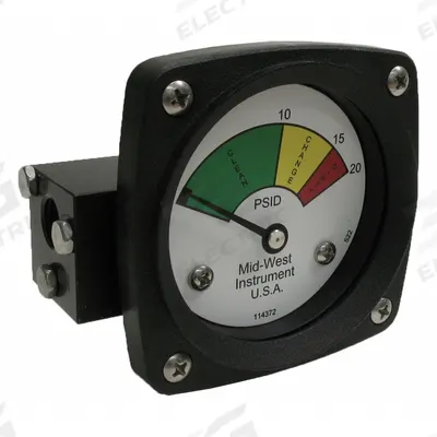 MIDWEST INSTRUMENT 3-Color Differential Pressure Indicator: 1,000 psig Max - Differential Pressure Indicators