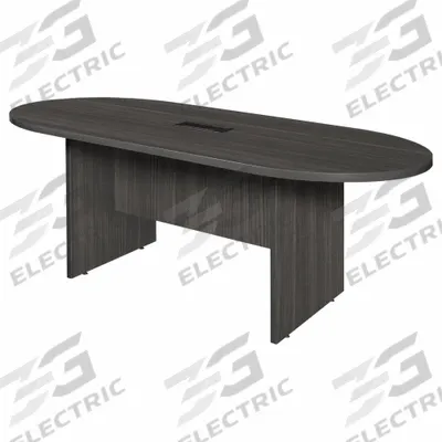 REGENCY Conference Table: Oval, Melamine, Ash Gray, 71 in Overall Lg, 35 in Overall Wd - Rectangular Conference Tables