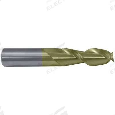 CLEVELAND Square End Mill: Carbide, ZrN Coated, 2 Flute, 1/4" Mill Dia, 1-1/4" LOC - Carbide Square End Mills for Aluminum