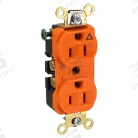 HUBBELL Receptacle: Duplex, 5-15, Orange, 125V AC, 15 A, 2 Pole / 3 Wire (MPN IG5262)