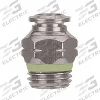 AIGNEP USA Push-Fit Adapter Fitting: 3/8 in OD x 1/2 in Pipe Size, Stainless Steel, Silver (MPN 60000-06-08). Key specifications — Brand: AIGNEP USA; Thread Size A: 1/2"-14.