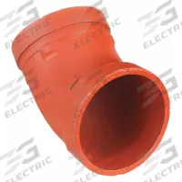 GRUVLOK Metal Pipe Elbow: 45° Elbow, 4 in x 4 in, Ductile Iron, 300 psi @ 150° F (MPN 0390014868). Key specifications — Brand: GRUVLOK; Maximum Operating Pressure: 300 psi @ 150° F; Fitting Pipe Size: 4 in x 4 in.