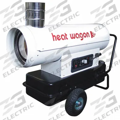 HEAT WAGON Portable Oil and Kerosene Torpedo Heater: Wheeled Mounted - Indirect-Fired Portable Oil & Kerosene Torpedo Heaters