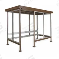 Smoking Shelter: Assembled, 4 Sides, 60 in x 96 in x 94 in, Steel, Brown, Includes Seating (MPN SMK85B Style B). Key specifications — Brand: PORTA-KING; Frame Material: Steel; Finish: Two - Part Polyurethane.