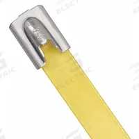 PANDUIT Cable Tie: 14 1/2 in Nominal Lg, 4 in Nominal Max. Bundle Dia., 0.31 in Wd, Yellow, 50 PK (MPN MLTFC4H-LP316YL). Key specifications — Brand: PANDUIT; Locking Style: Ball Lock; Color: Yellow.