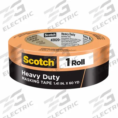 3M Masking Tape: 2020+, Orange, 1 7/16 in Roll Wd, 60 1/8 yd Overall Roll Lg - Colored Masking Tape