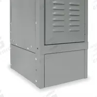 HALLOWELL Front Base: 16 in x 1/8 in x 6 in, 18 in Footplate Wd, Front, 1 Bases/Pedestal, Gray (MPN KCFB18HG). Key specifications — attr65850: KCFB18HG; attr65853: HALLOWELL; attr114203: Powder Coated; attr114204: Projecting Tabs; attr114205: Stainless Steel; attr114211: Base; attr114196: Gray; attr114193: Front.