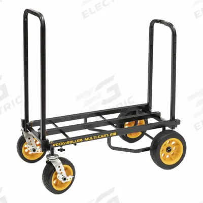 ROCK N ROLLER Convertible Hand Truck: 700 lb as Hand Truck, Dual-Loop, Black/Yellow - Extra-Versatile 4-Position Steel Convertible Hand Trucks with Extendable Frame