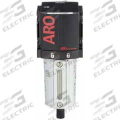 ARO Compressed Air Filter: Particulate, 3/8 in NPT, 5 micron, 107 cfm, 250 psi Max Op Pressure, 1500 (MPN F35231-410). Key specifications — attr110055: 1500; attr110008: ARO.
