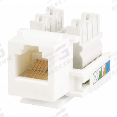 MONOPRICE Keystone Jack: Punch-Down, Category Jacks, 1 Ports, White, 5e