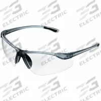 SELLSTROM Safety Glasses: Clear Lens, Half-Frame, Hard Coat, Vented, Smoke Frame, XM340 Series (MPN S74201). Key specifications — Brand: SELLSTROM; Frame Color: Smoke; Lens Color: Clear.
