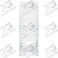 DEFLECTO Literature Rack: 4 Compartments, Crystal Clear, Polystyrene, 10 in Overall Ht (MPN 77701). Key specifications — Material: Polystyrene; Brand: DEFLECTO; Color: Crystal Clear.