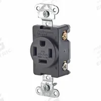 LEVITON Receptacle: Single, 14-20, Black, 125/250V AC, 20 A, 3 Pole / 4 Wire (MPN 8410)