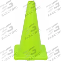 Traffic Cone: 18 in Cone Ht, Green, Non-Reflective, PVC, Blank (MPN 6FHA3). Key specifications — Base Color: Fluorescent Green; Brand: APPROVED VENDOR; Cone Material: PVC; Legend: Blank.