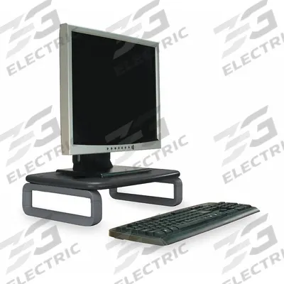KENSINGTON Monitor Stand: Black/Gray, Hardware, 5 1/2 in Max Ht, 5 1/2 in Min Ht - Monitor & Laptop Risers