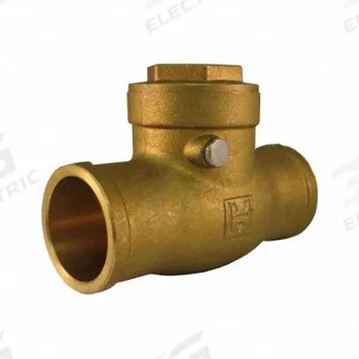 HAMMOND VALVE Swing Check Valve: Swing, Inline Valve Body, 1/2 in Pipe Size, Sweat x Sweat - Brass Inline Swing Check Valves