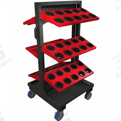 HUOT Tool Holder Cart: For HSK100A Taper - Mobile CNC Toolholder Racks