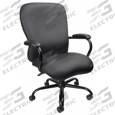 APPROVED VENDOR Office Chair: Black, Vinyl Material, 28 1/2 in Back Ht, 24 in Seat Wd - Fixed-Arm Office Chairs