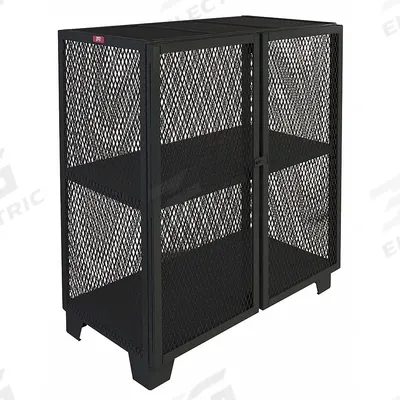 JAMCO Storage Cabinet: 48 in x 24 in x 54 in, 2 Fixed Shelves, Swing Handle & Padlock Hasp - Industrial Ventilated Shelf Cabinets