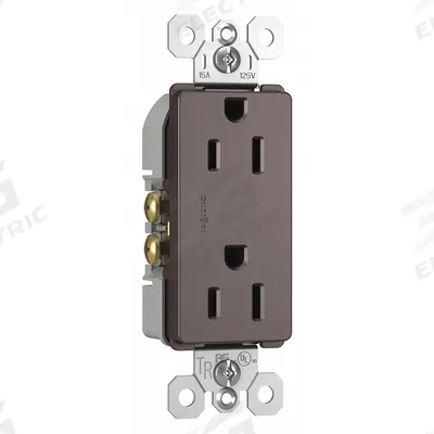 LEGRAND Receptacle: Duplex, 5-15, Brown, 125V AC, 15 A, 2 Pole / 3 Wire (MPN 885TRDBCC12) - General Purpose Receptacles