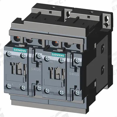 Siemens Magnetic Contactor: Reversing, 3 Poles, 3NO Contacts, 12 A - Reversing IEC Contactors