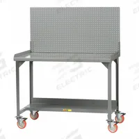 LITTLE GIANT Workbench with Panel: Fixed Ht, Steel, 72 in x 28 3/4 in, Gray, Lower Shelf/Pegboard (MPN WM-2872-E-PB). Key specifications — Brand: LITTLE GIANT.